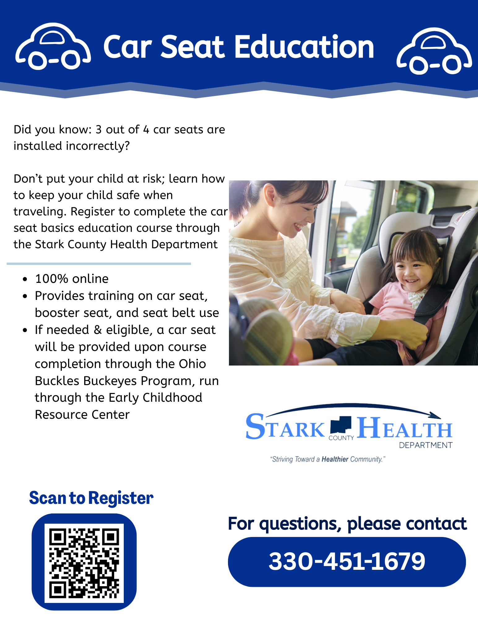 Stark County Health Department  Car Seat Basics Flyer